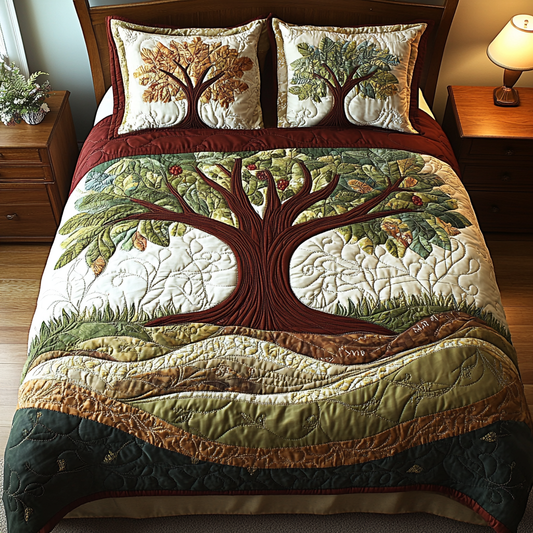 Woodland Whisper 3-Piece Quilted Bedding Set NCU0DK7059