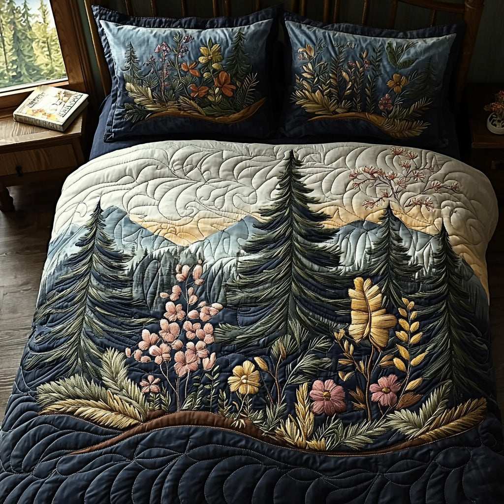 Woodland Whisper 3-Piece Quilted Bedding Set NCU0DV7086