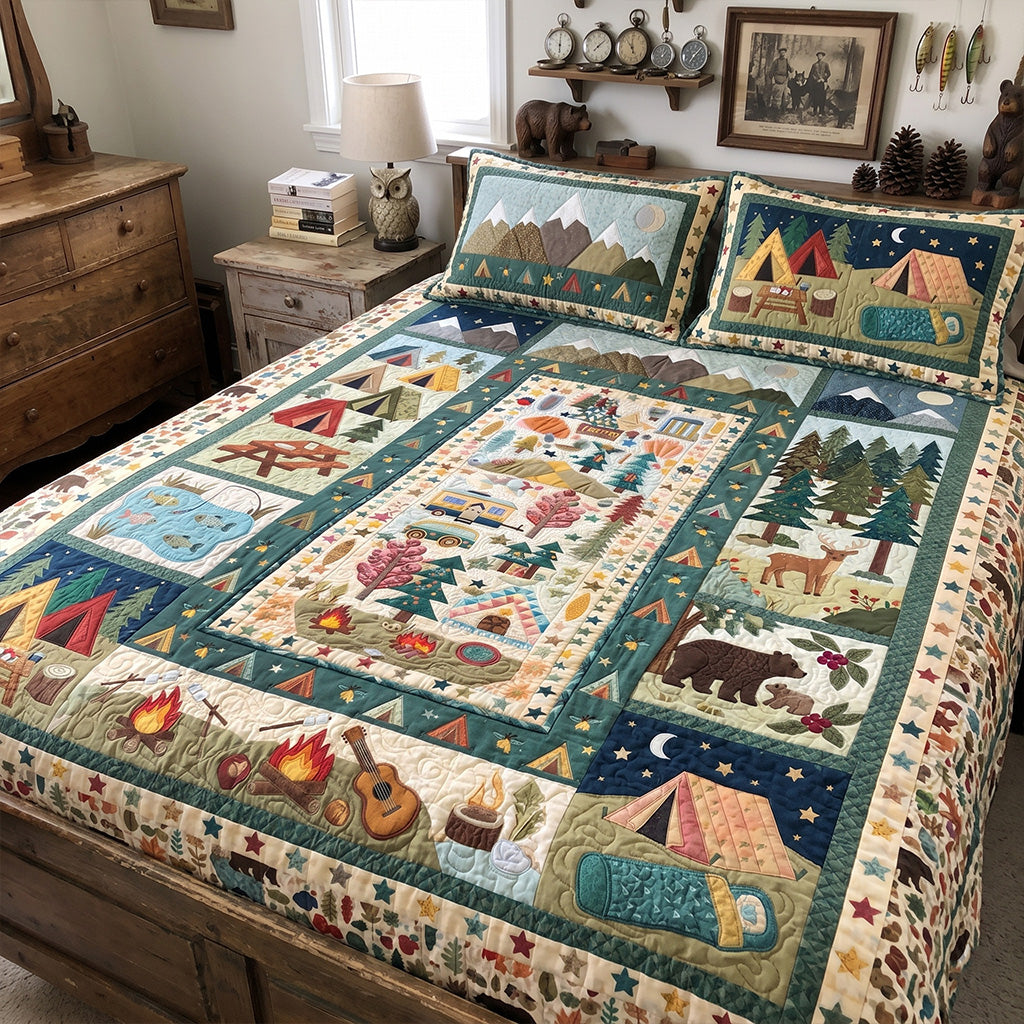 Woodland Whispers 3-Piece Quilted Bedding Set NCU0PT11698