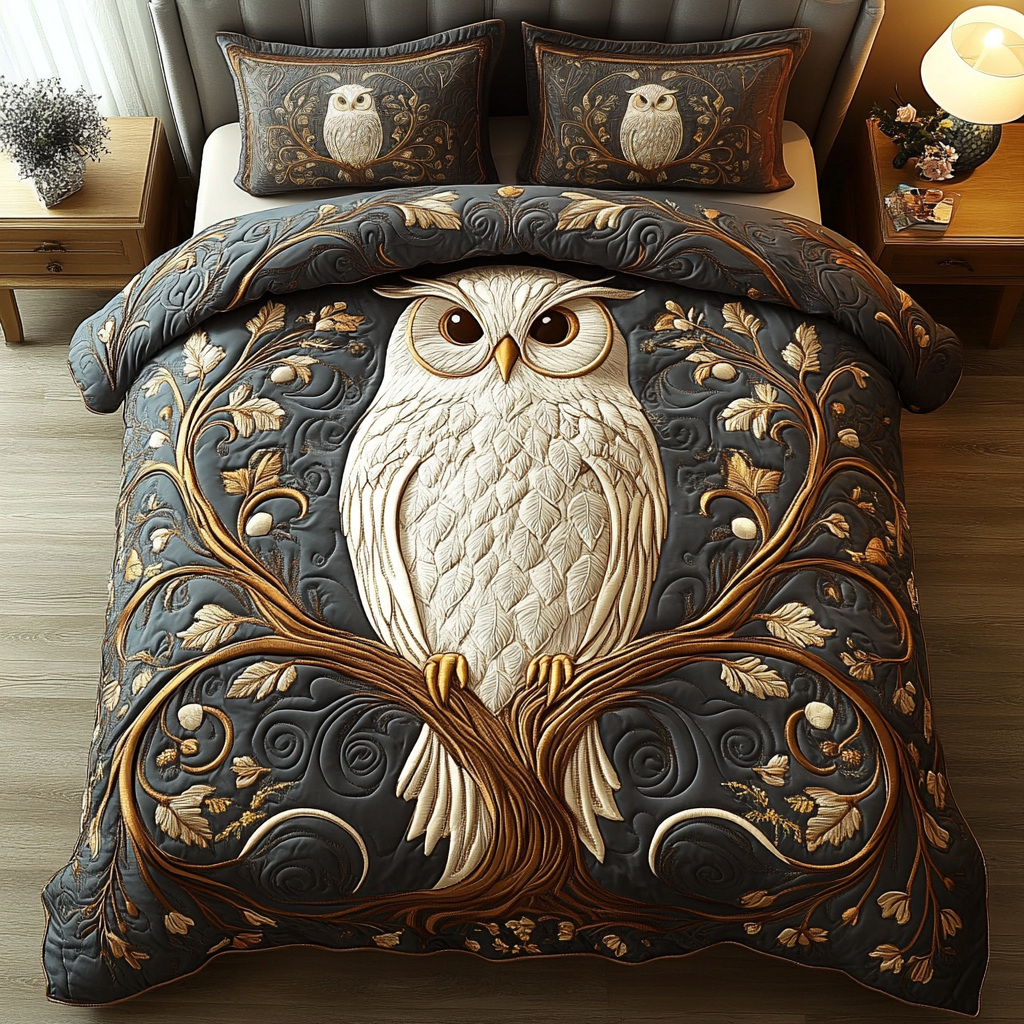 Woodland Wisdom 3-Piece Quilted Bedding Set NCU0DK3466