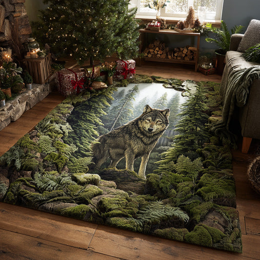Woodland Wolf Area Rug NCU0TD1989