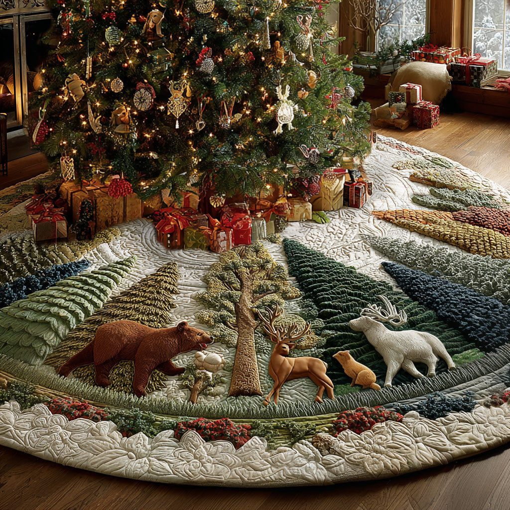 Woodland Wonder Christmas Quilted Tree Skirt NCU0PT10747