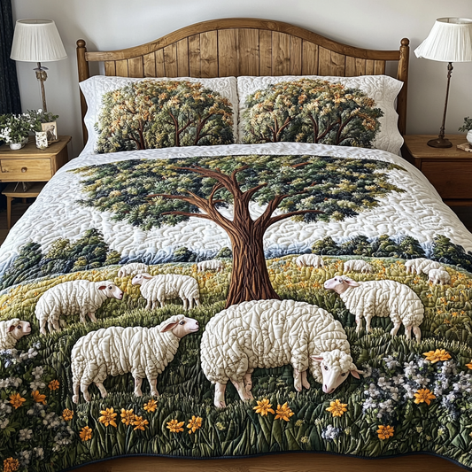 Wool Dreams 3-Piece Quilted Bedding Set NCU0VH5243