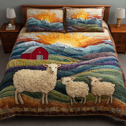 Woolly Blocks 3-Piece Quilted Bedding Set NCU0DK12091