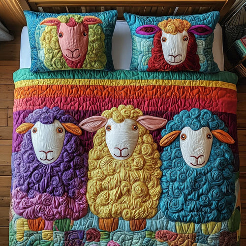 Woolly Friends 3-Piece Quilted Bedding Set NCU0DV9039