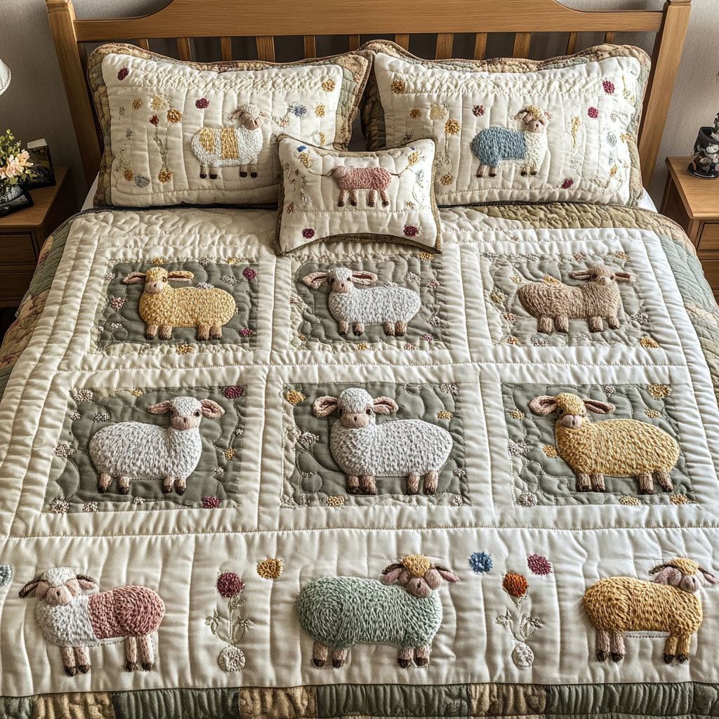 Woolly Wonder 3-Piece Quilted Bedding Set NCU0PT7574