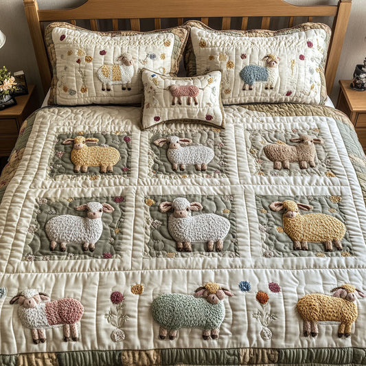 Woolly Wonder 3-Piece Quilted Bedding Set NCU0PT7574