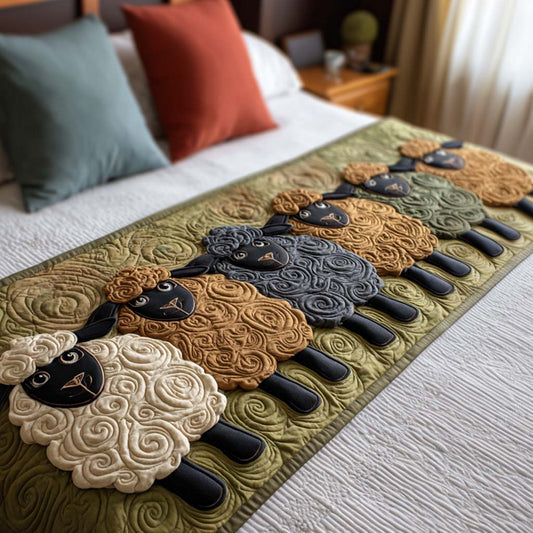 Wooly Friends Quilted Bed Runner NCU0NT10553