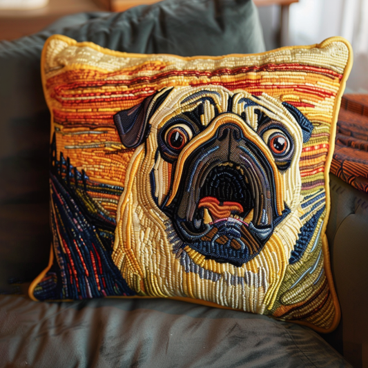 Worry Pug Quilted Pillow Case NCU0VL089