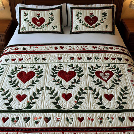 Wreath Charm 3-Piece Quilted Bedding Set NCU0NT2459