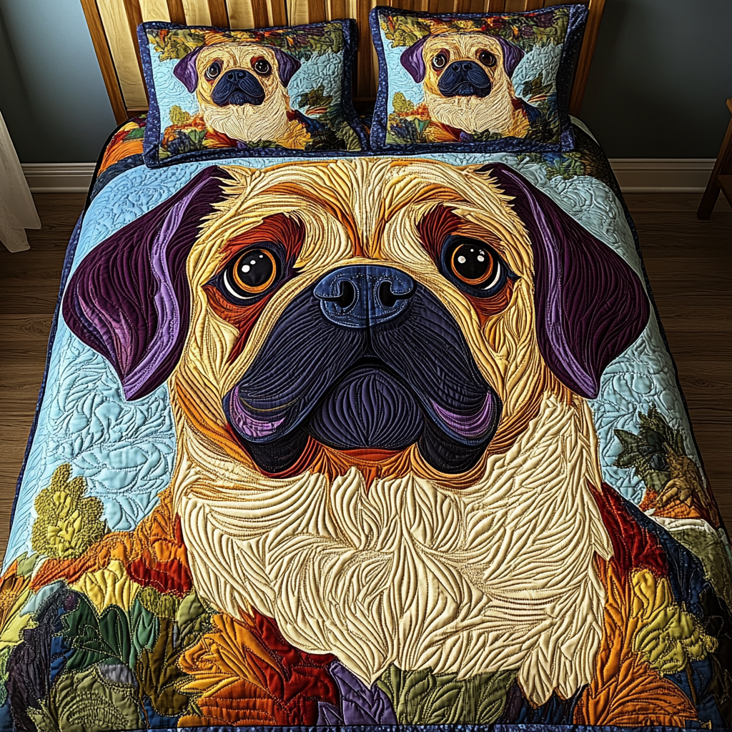 Wrinkled Wonder 3Piece Quilted Bedding Set NCU0DK2109 Vantique