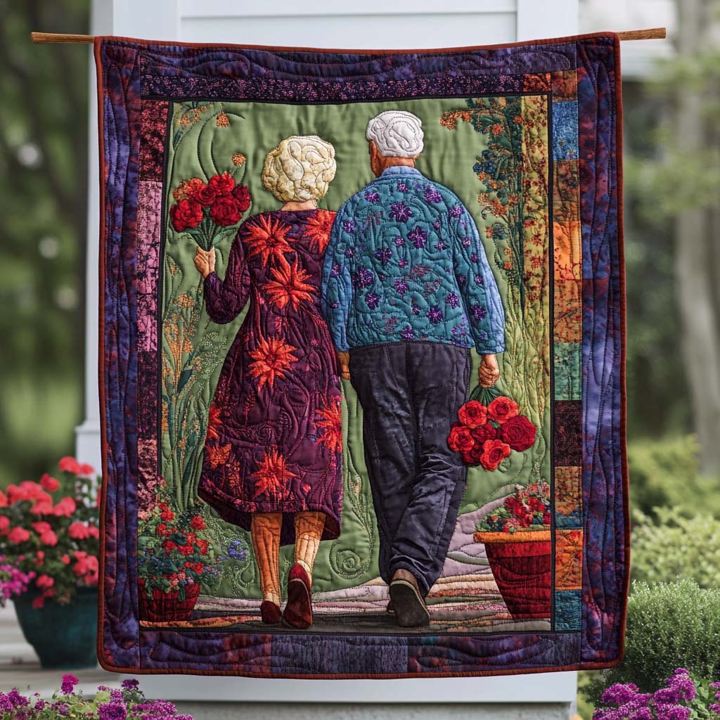 Wrinkles and Roses Quilted Blanket NCU0NT8030