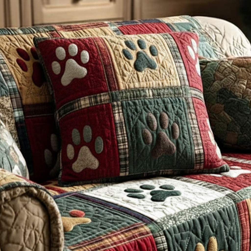 Xmas Paw Quilted Pillow Case NCU0NT11202