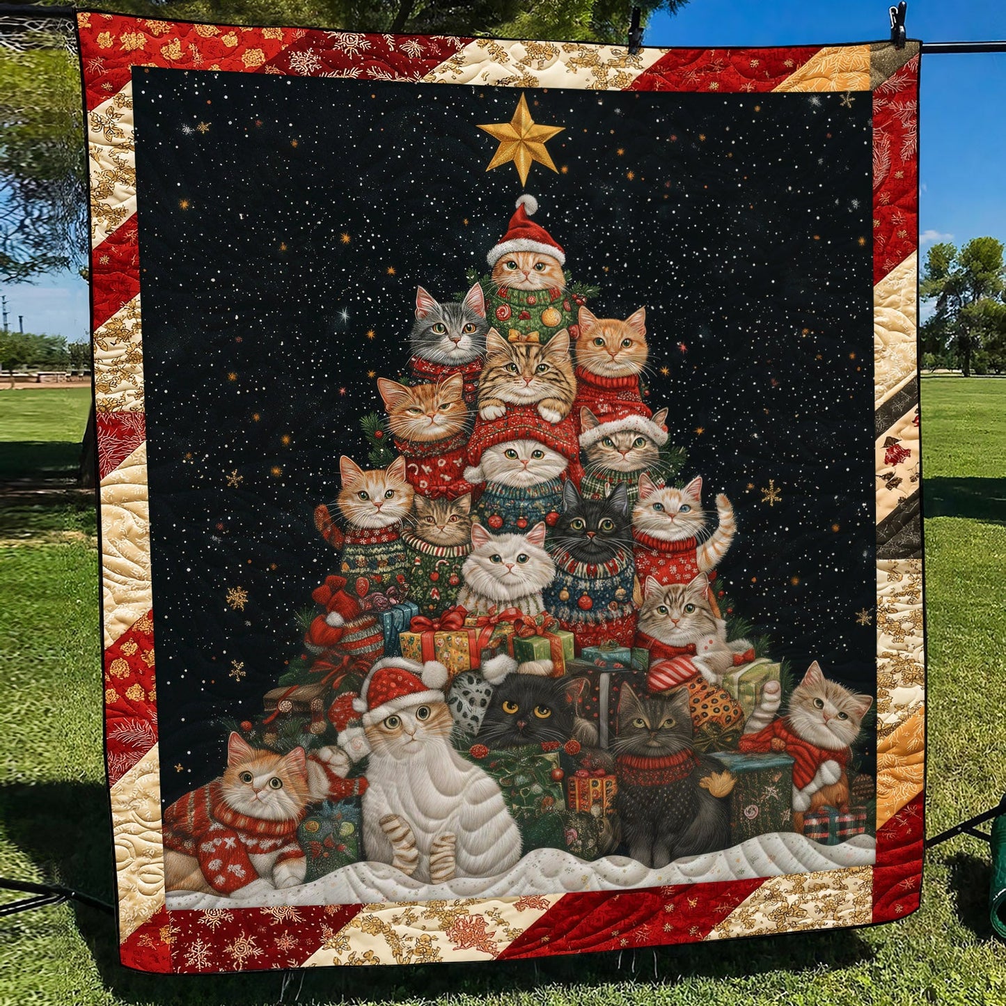 Xmas Cats Quilted Blanket NCU0TL1689