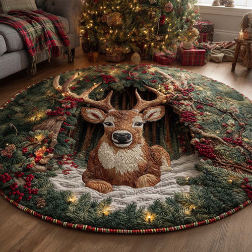 Xmas Cave Quilted Round Mat NCU0NT11255