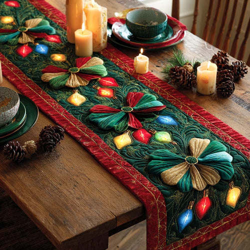 Xmas Lights Quilted Table Runner NCU0XD422