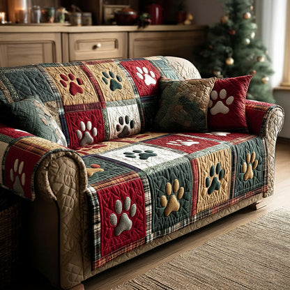 Xmas Paw Quilted Sofa Cover NCU0NT11202