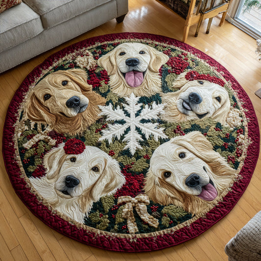 Xmas Retriever Quilted Round Mat NCU0HH683
