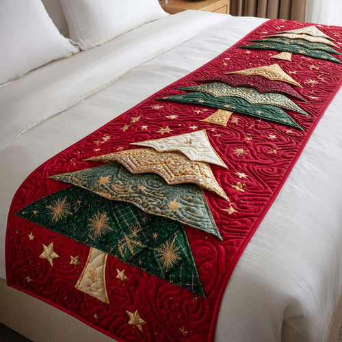 Xmas Tree Charm Quilted Bed Runner NCU0XD393