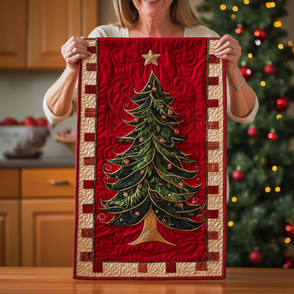 Xmas Tree Quilted Table Runner NCU0TH2272 – Vantique