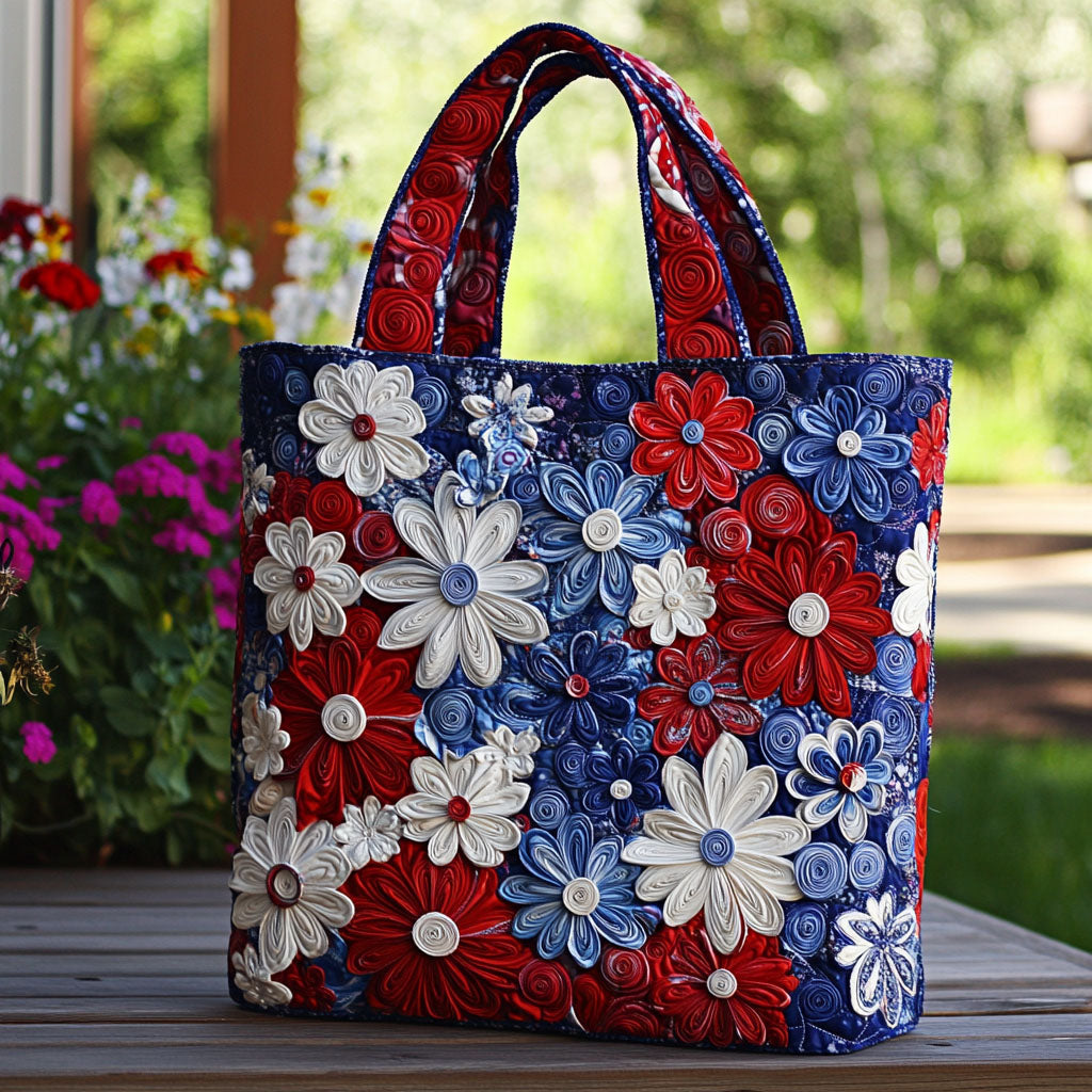 Yankee Doodle Petals Quilted Tote Bag NCU0PT8192
