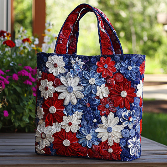 Yankee Doodle Petals Quilted Tote Bag NCU0PT8192