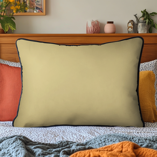 Yellow Quilted Bedding Pillow Case NCU0VL957