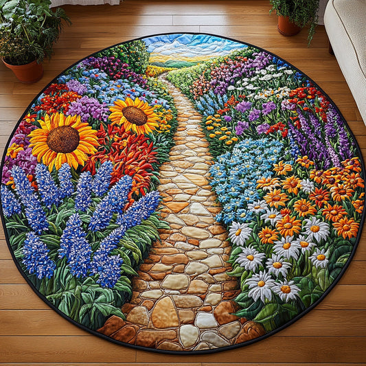 Yellow Bliss Quilted Round Mat NCU0DV6875