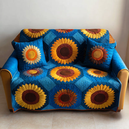 Yellow Bloom Quilted Sofa Cover NCU0TD1968