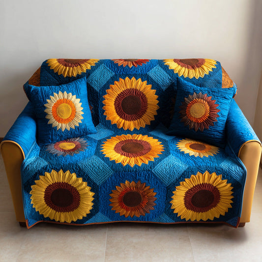 Yellow Bloom Quilted Sofa Cover NCU0TD1968