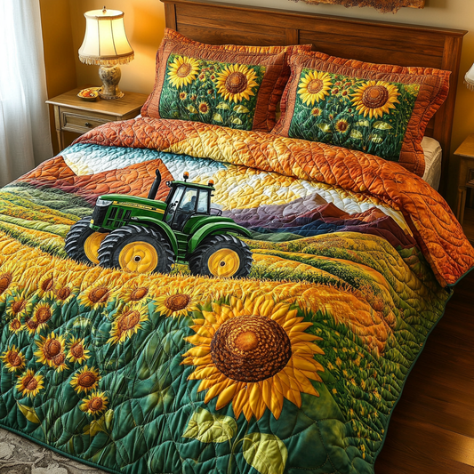 Yellow Bloom Ride 3-Piece Quilted Bedding Set NCU0DV4575