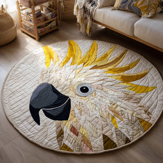 Yellow Cockatoo Quilted Round Mat NCU0HH179