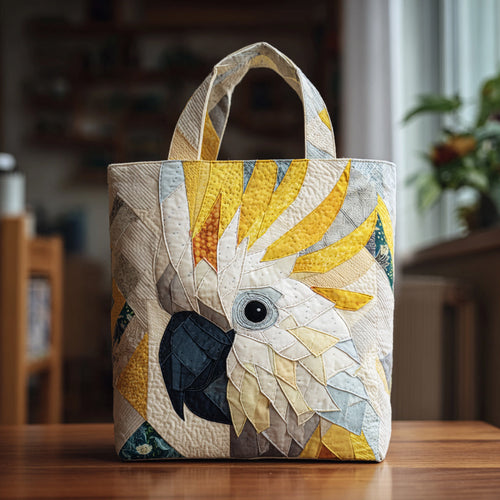 Yellow Crested Cockatoo Quilted Tote Bag NCU0HH118