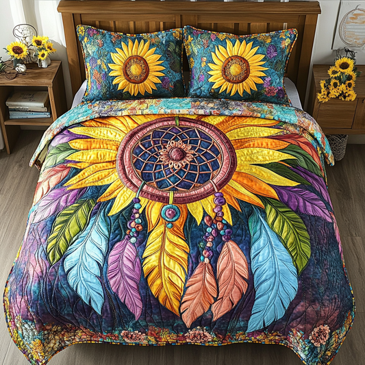 Yellow Haze 3-Piece Quilted Bedding Set NCU0VL2402