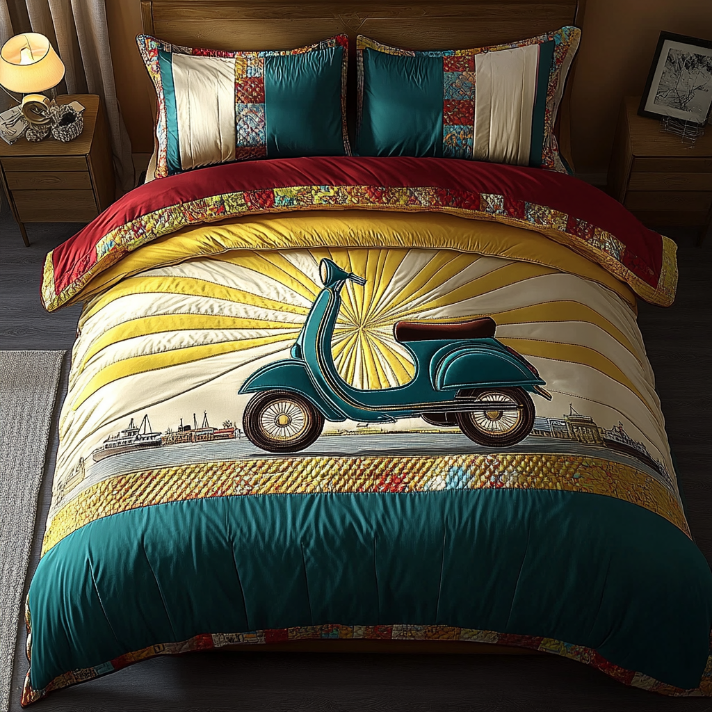 Yellow Joy 3-Piece Quilted Bedding Set NCU0DK6149