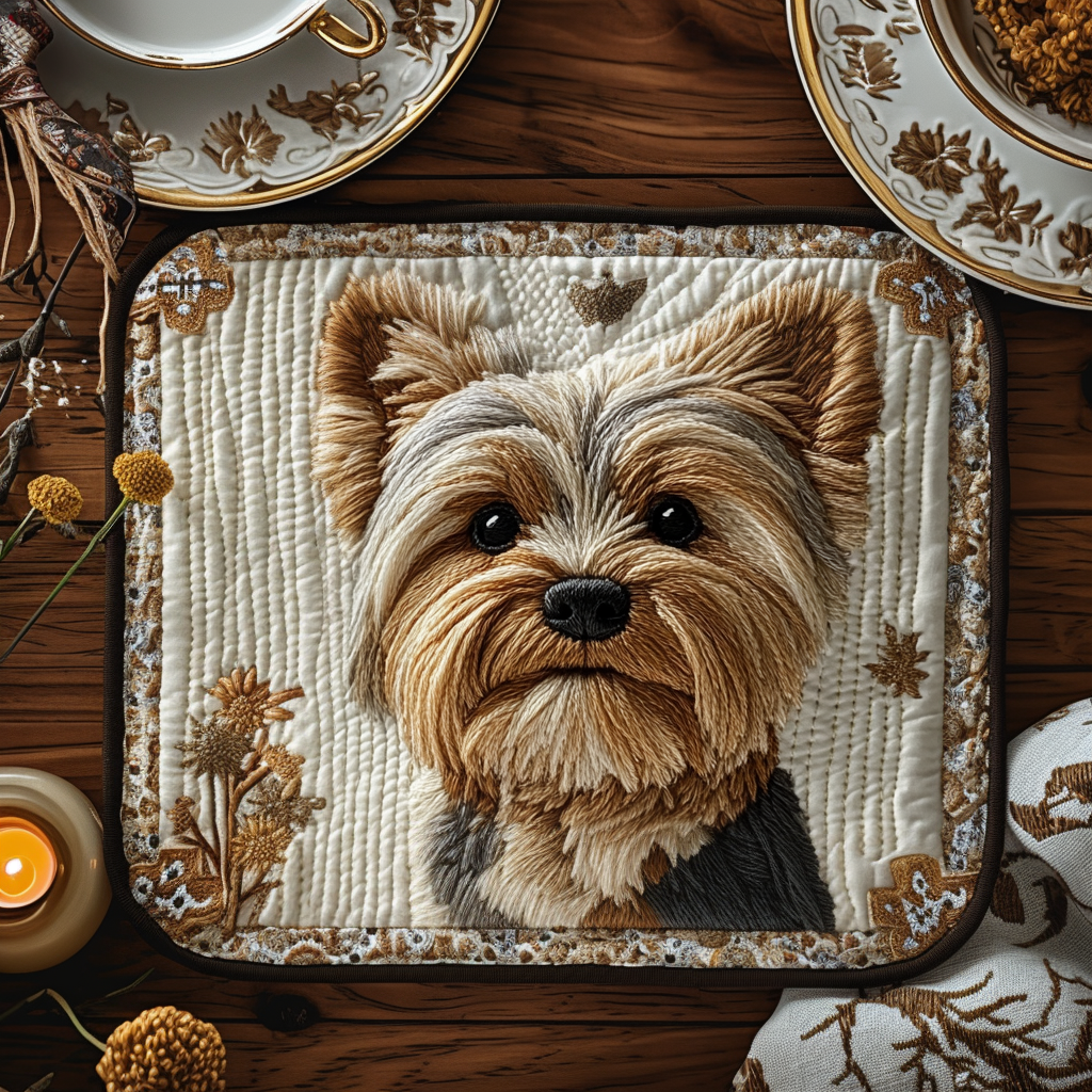 Yorkie Charm Quilted Place Mat NCU0DV6119 – Vantique