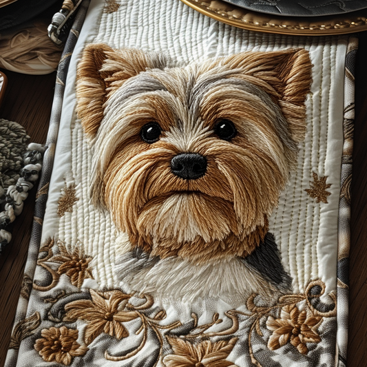 Yorkie Charm Quilted Table Runner NCU0DV6118