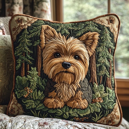 Yorkie Adventure Quilted Pillow Case NCU0DV6098