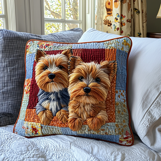 Yorkie Charm Quilted Pillow Case NCU0DV6096
