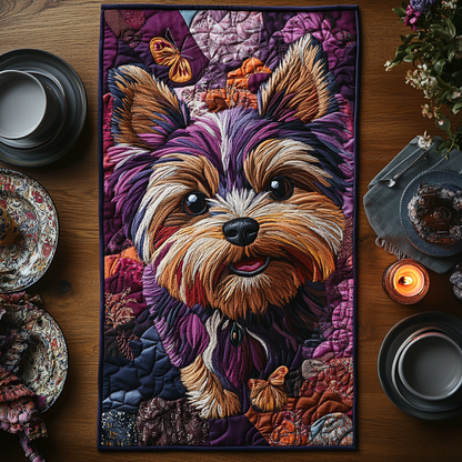 Yorkie Charm Quilted Table Runner NCU0DV5833
