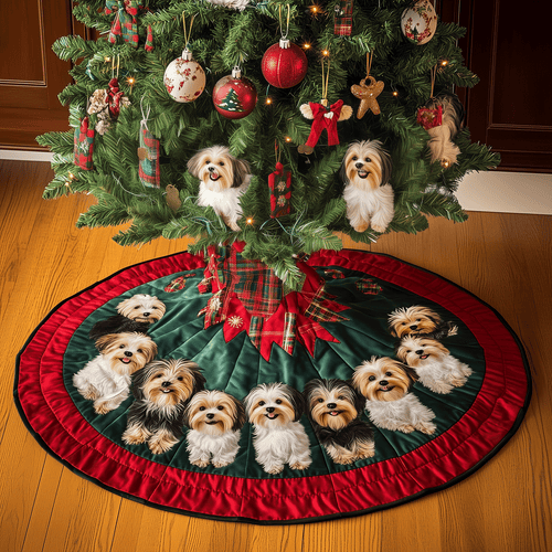 Yorkie Christmas Joy Quilted Christmas Tree Skirt NCU0TH2020