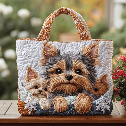Yorkie Dream Quilted Tote Bag NCU0DK10048