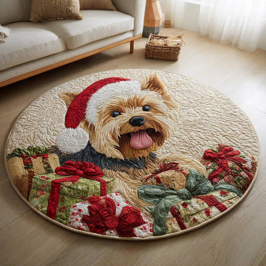 Yorkie Gem Quilted Round Mat NCU0HH736