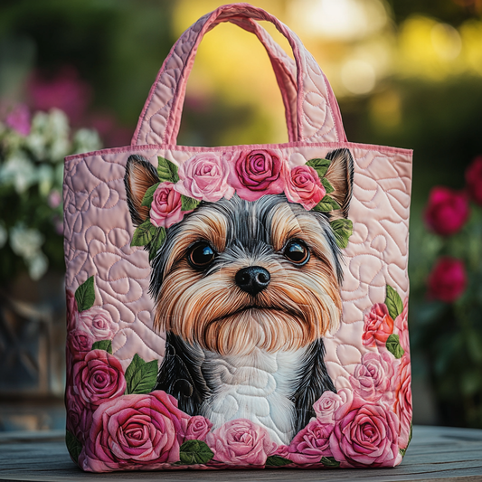 Yorkie Glow Quilted Tote Bag NCU0DK10045