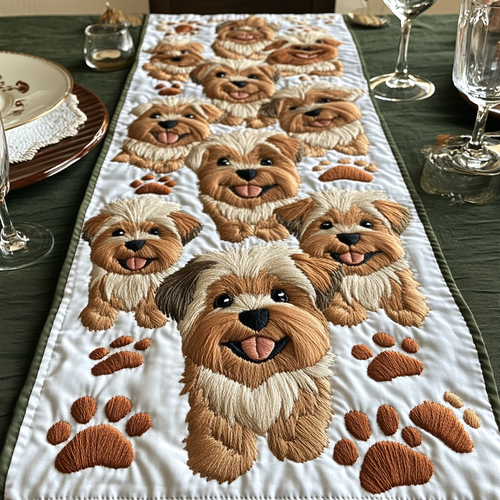 Yorkie Haven Quilted Table Runner NCU0VH4956