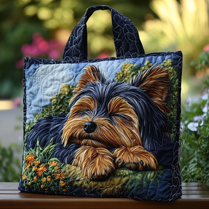 Yorkie Heart Quilted Tote Bag NCU0DK10043