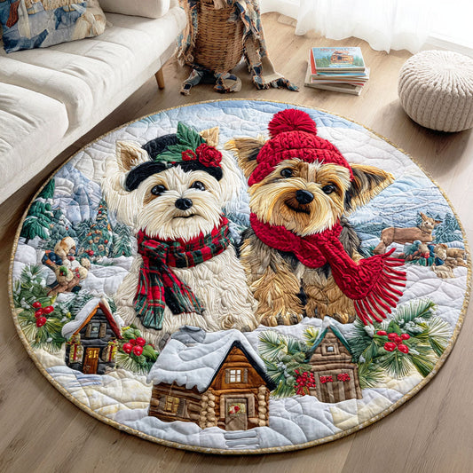 Yorkie Joy Quilted Round Mat NCU0TD858