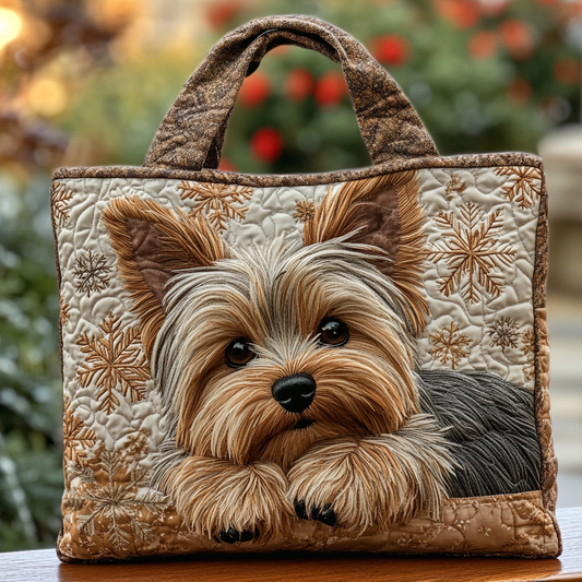 Yorkie Shine Quilted Tote Bag NCU0DK10044