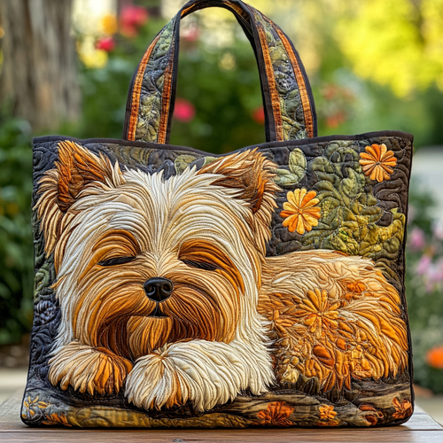 Yorkie Spirit Quilted Tote Bag NCU0DK10042