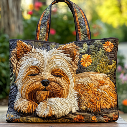 Yorkie Spirit Quilted Tote Bag NCU0DK10042